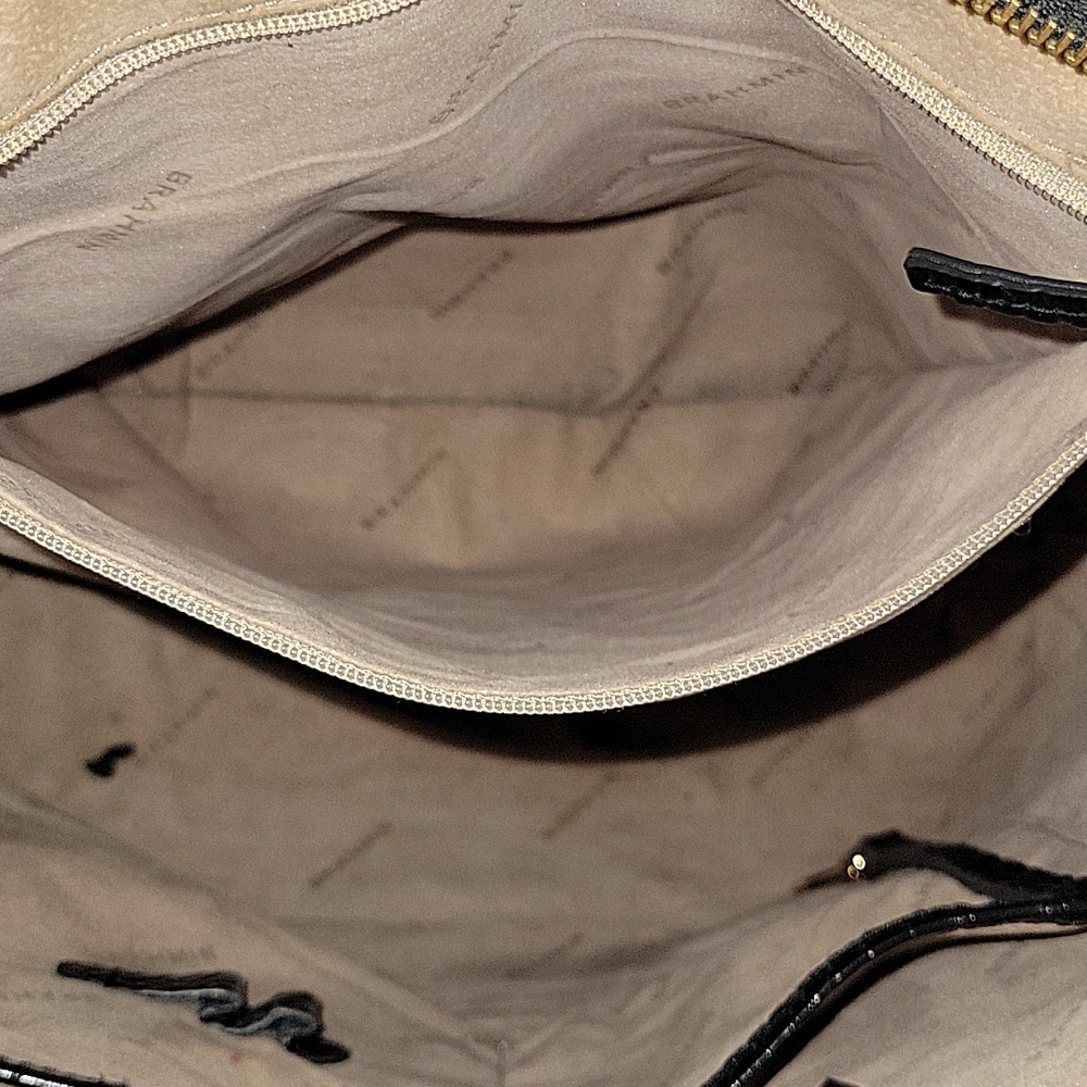 Brahmin Black Croc-Embossed Leather Tote Bag - Stylish Women's Handbag - Picture 9 of 15
